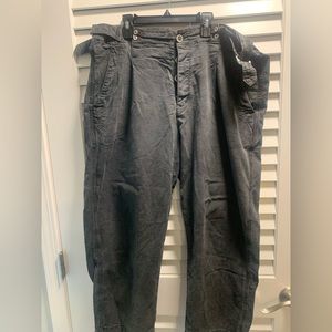 Anthropology button fly side-cinch pants